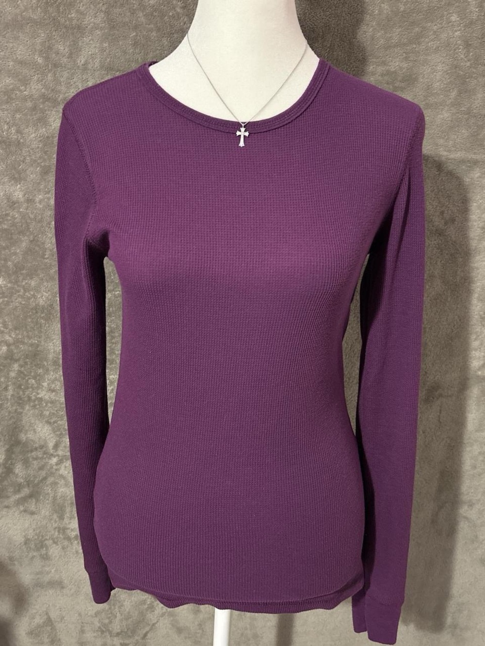 Purple Basic Long Sleeve Fitted Top